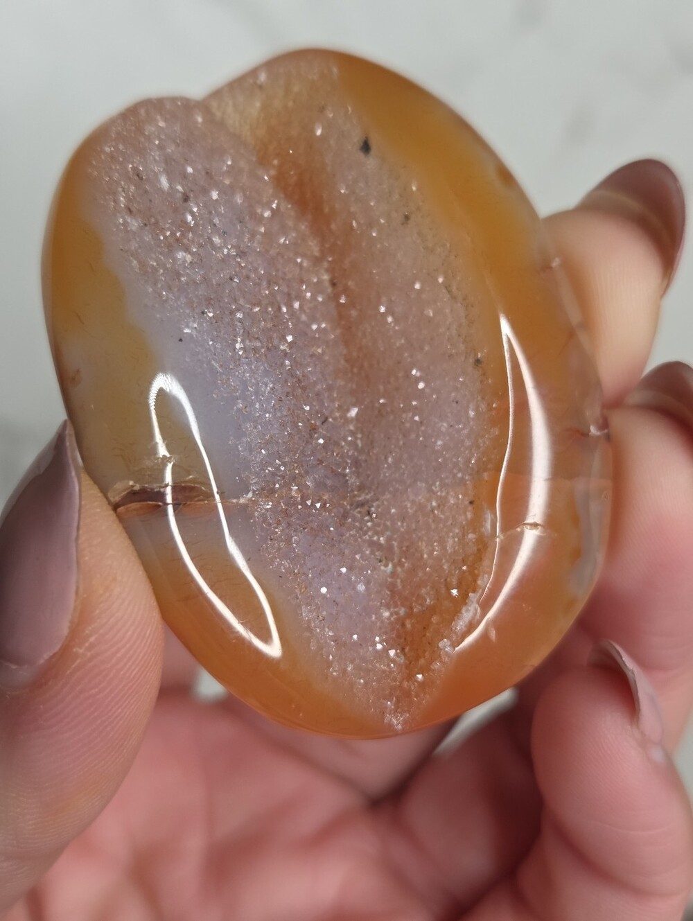 carnelian Palmstone 2.5 In Health And Vitality F